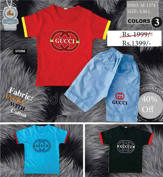 M-1374 🧸 Boys' T-Shirt &amp; Shorts Set – 3 Bold &amp; Trendy Colors! Minni Bo