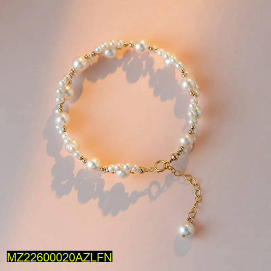 1 Pcs Resin Plated Beautiful Pearl Bracelet Minni Bo