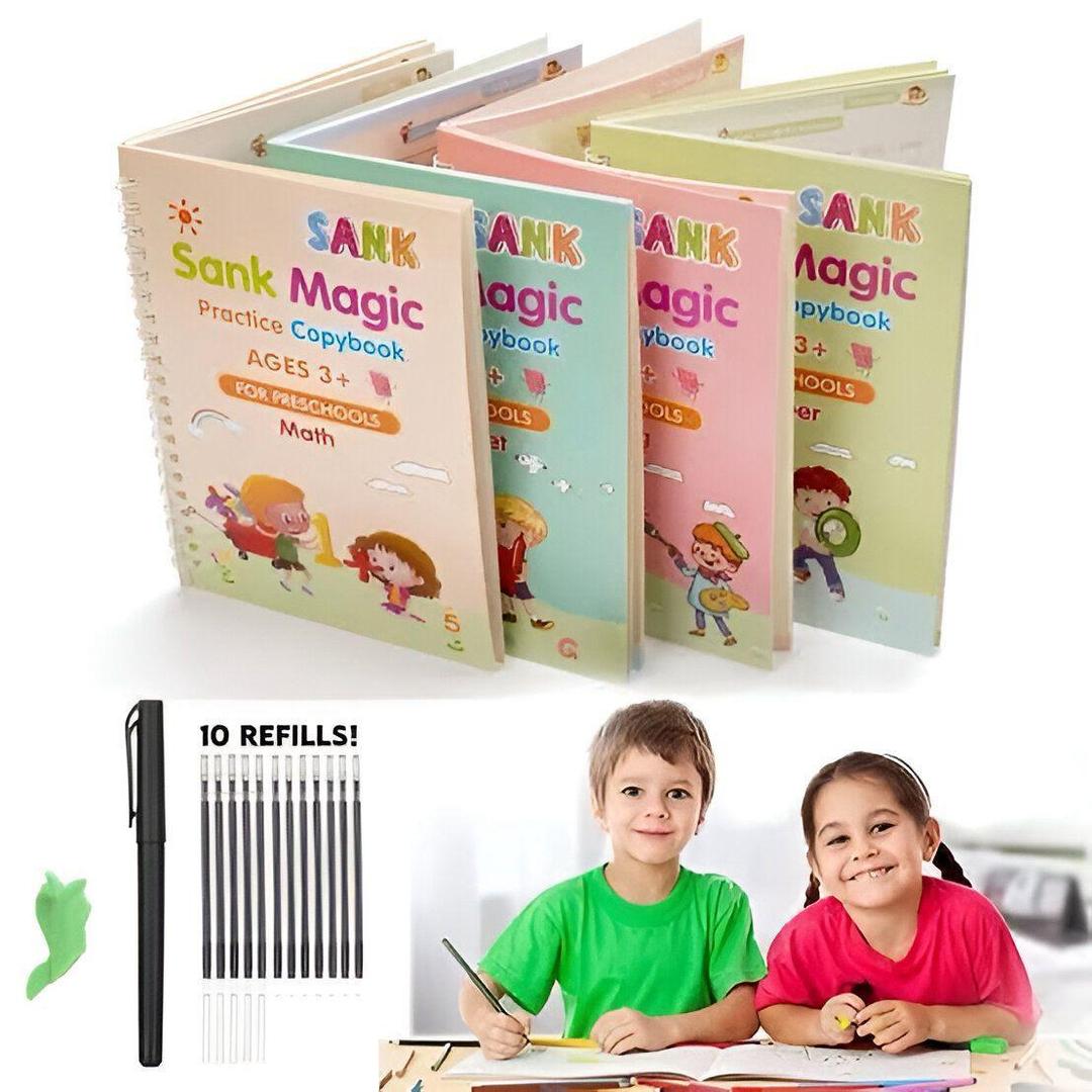 4 Pcs Magic Learning Book Set For Boys And Girls Minni Bo