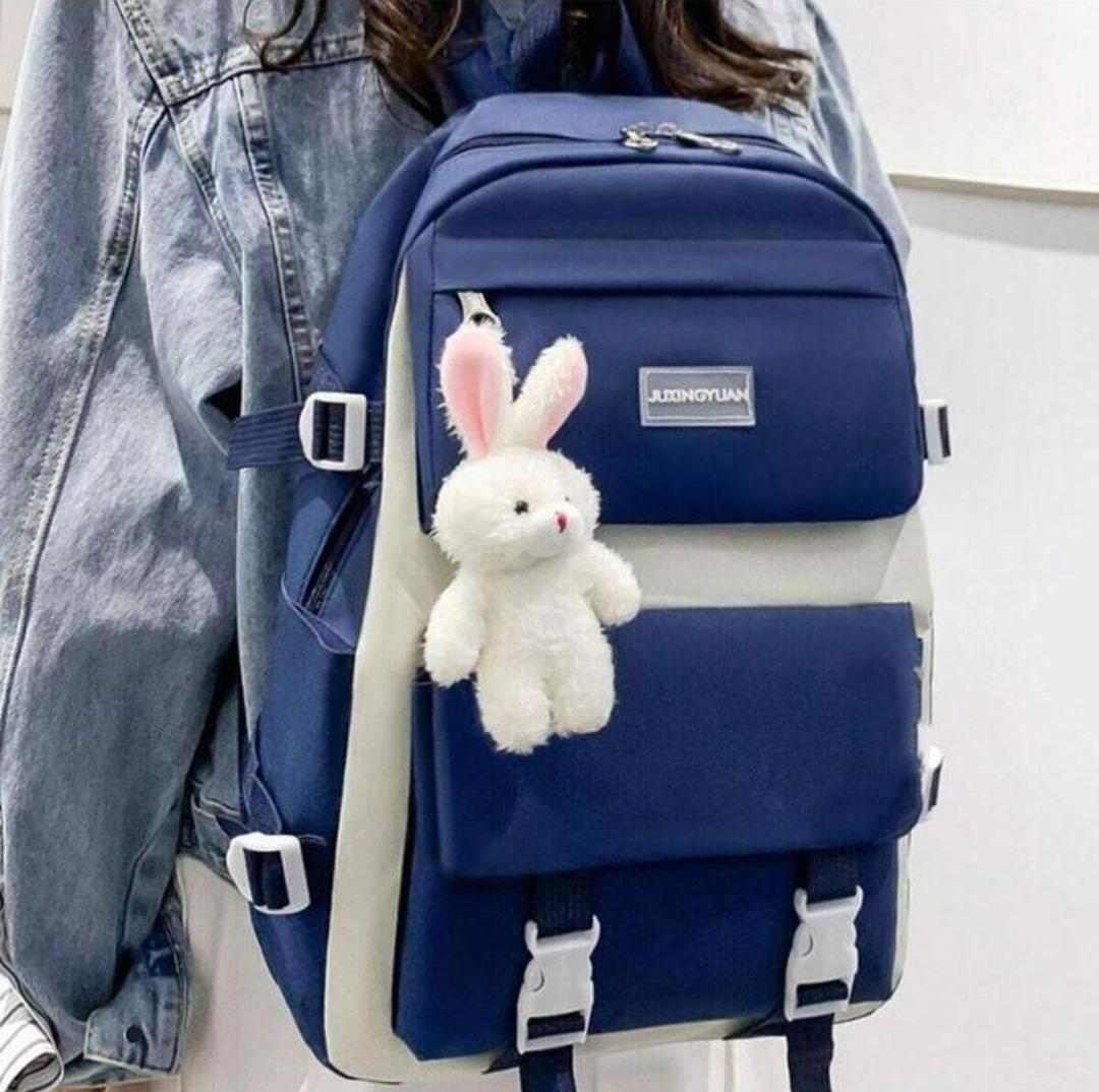 4 Pcs Nylon Backpack For Girls And Boys Minni Bo