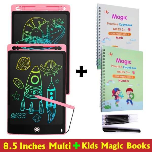 Combo Pack 8.5 Writing Tablet And 4 Pcs Sank Magic Practice Book Minni Bo