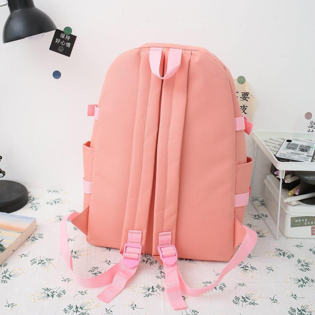 4 Pcs Nylon Backpack For Girls And Boys Minni Bo