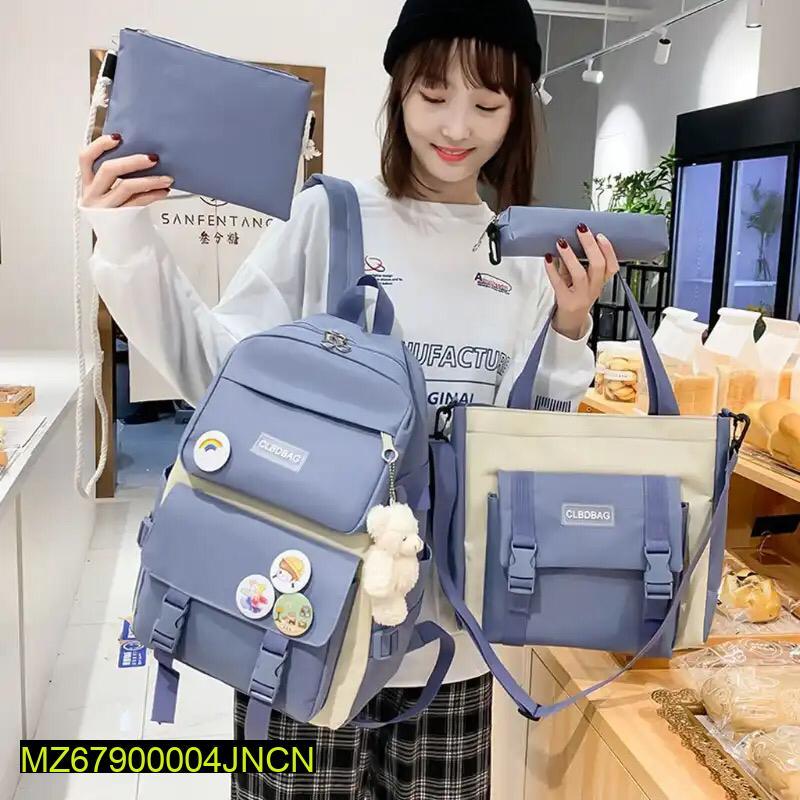 4 Pcs Nylon Backpack For Girls And Boys Minni Bo