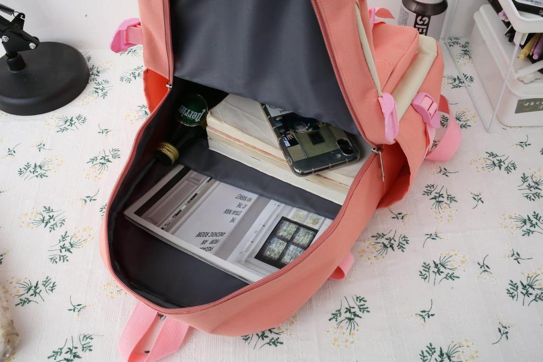 4 Pcs Nylon Backpack For Girls And Boys Minni Bo